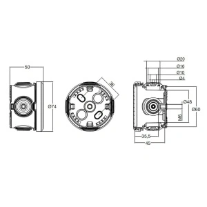 Doza aparenta 74x50mm cu presetupe IP65 Famatel - Img 2
