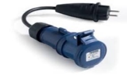 Adaptor stecher schuko 16A 230V la cupla industriala 3P 16A 230V IP44 Famatel
