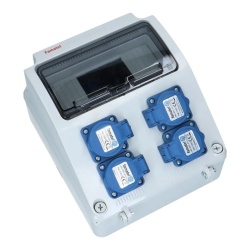 Tablou electric echipat cu 4 prize monofazate schuko 16A, 9L IP54 Famatel