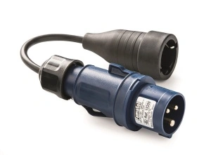 Adaptor fisa industriala 3P 16A 230V prin cablu la fisa schuko 16A 230V IP54 Famatel