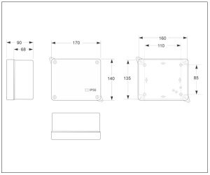 Doza aparenta 170x140x90mm fara presetupe IP55 Famatel - Img 3