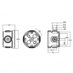 Doza aparenta 84x50mm cu presetupe IP65 Famatel