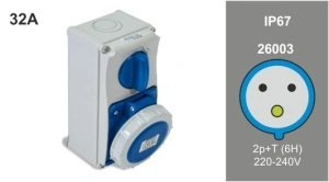 Priza industriala interblocabila monofazata 3P 32A 230V IP67 PT Famatel