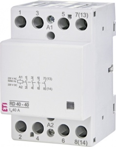 Contactor pe sina 40A 4NO, bobina 230V AC AC-1 ETI