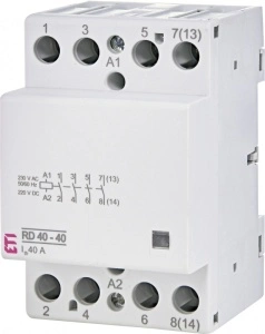 Contactor pe sina 40A 4NO, bobina 230V AC AC-1 ETI