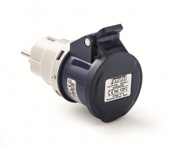 Adaptor stecher schuko 16A 230V la cupla industriala 3P 16A 230V IP20 Famatel
