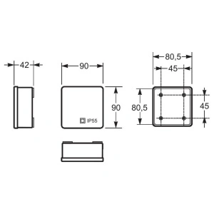 Doza aparenta 80x80x36mm fara presetupe IP55 Famatel - Img 2