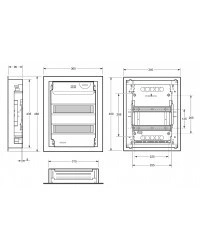 Tablou electric KLV 28 module, incastrat, cu plastroane, usa metalica IP40 Eaton - Img 2