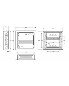 Tablou electric Metallo 14 module, incastrat, cu plastroane, usa metalica IP40 Famatel - Img 2