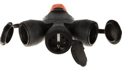Adaptor cablu la 3 prize schuko 16A 230V rezistent la impact IP54 Famatel