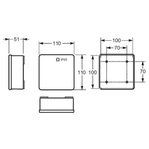 Doza aparenta 100x100x45mm fara presetupe IP55 Famatel - Img 2