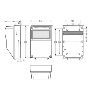Tablou electric AcquaCOMBI 9M cu loc de prize extra IP65 Famatel - Img 2