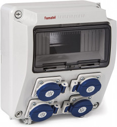 Tablou electric echipat cu 4 prize monofazate schuko 16A, 9L IP54 Famatel
