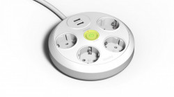Prelungitor 4 prize schuko 230V 16A cablu 3X1,5mmp 3m cu intrerupator luminos si 2USB protectie la supratensiune nou