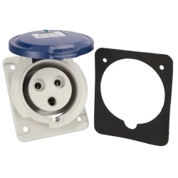 Priza industriala monofazata 230V 3P 32A 6h incastrata IP54 Famatel