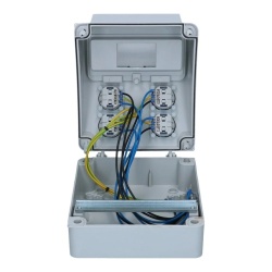Tablou electric echipat cu 4 prize monofazate schuko 16A, 9L IP54 Famatel