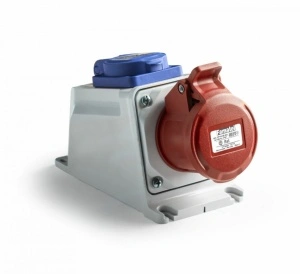 Priza industriala combinata 1x priza trifazata 400V 5P 16A 6h IP54 +1x priza monofazata schuko 16A IP55 Famatel