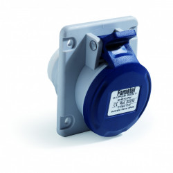 Priza industriala monofazata 230V 3P 16A 6h incastrata IP54 Famatel