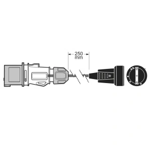 Adaptor fisa industriala 3P 16A 230V prin cablu la fisa schuko 16A 230V IP54 Famatel - Img 2