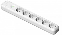 Capat prelungitor 6 prize schuko 230V 16A Famatel cu intrerupator luminos