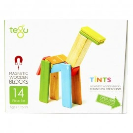 Set 14 piese din lemn magnetic, Tegu Tints - Img 2