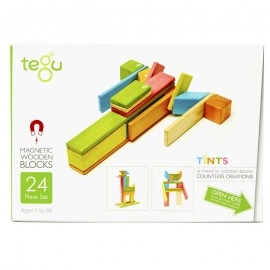 Set 24 piese din lemn magnetic, Tegu Tints - Img 2