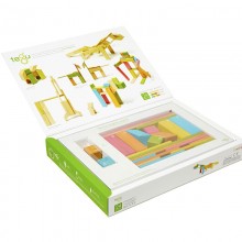 Set 24 piese din lemn magnetic, Tegu Tints