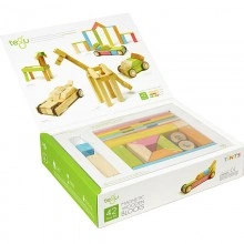 Set 42 piese din lemn magnetic, Tegu Tints - Img 2