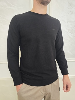 Мъжка блуза в черно Slim Fit с лого