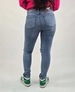Дамски дънки Slim Fit в класическо синьо - Img 4