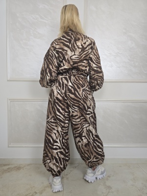 Дамски комплект Zebra с животински принт в гръб