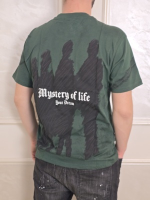 Мъжка тениска в тъмнозелено Mystery of life