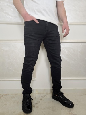 Мъжки slim fit дънки в черно Electra