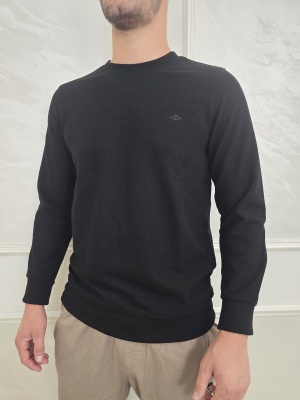 Мъжка блуза в черно Slim Fit с лого