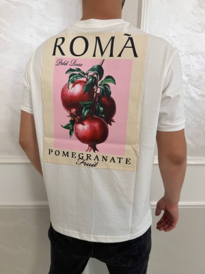Мъжка тениска в бяло Roma с щампа