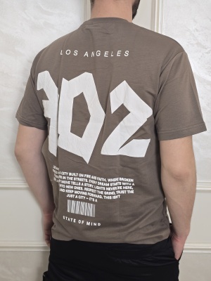 Мъжка тениска в цвят мока Los Angeles 302
