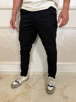 Мъжки спортно-елегантел slim fit панталон в черно