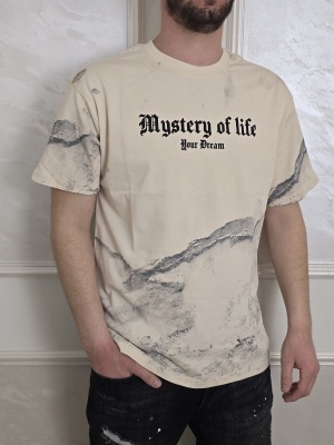 Мъжка тениска в бежово Mystery of life