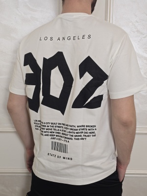 Мъжка тениска в бяло Los Angeles 302