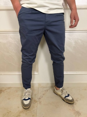 Мъжки спортно-елегантел slim fit панталон в синьо