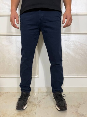 Мъжки тъмносин Slim fit спортно-елегантен панталон