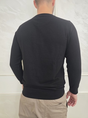 Мъжка блуза в черно Slim Fit с лого