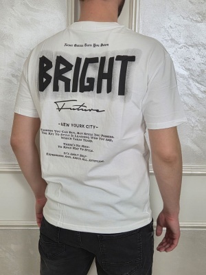 Мъжка тениска в бяло Bright Future