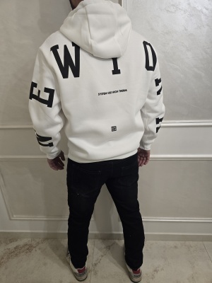 Мъжко худи в бяло ALL IS WELL