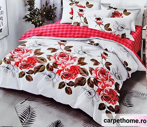 Lenjerie Pat ,Finet Fin,Calitate ,2 Persoane,6 Piese HOMC-6142