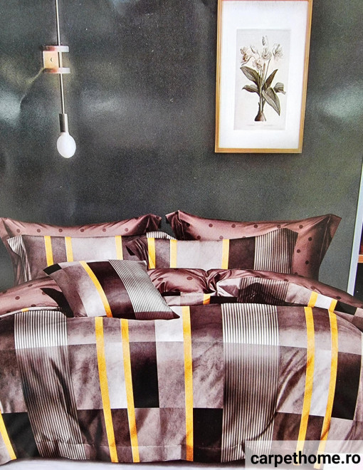 Set Lenjerie Pat Finet ,Fin, Calitate ,2 Persoane,6 Piese ,HOMC-6112