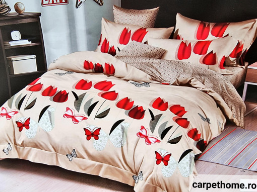 Set Lenjerie Pat Finet ,Fin,Calitate ,2 Persoane,6 Piese ,HOMC-6120