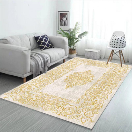 Covor Modern, Living, Clasic , Elegant, Dormitor,Sufragerie, Bej ,Auriu ELIF