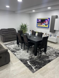 Covor Modern Premium Zaraza Marmara Negru Antracit Argintiu - Living, Dormitor, Hol