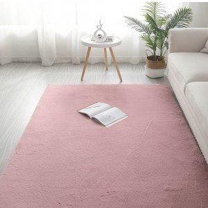 Covor Modern Pufos Raschel Softline Roz - Living, Dining room ,Sufragerie, Dormitor, Hol